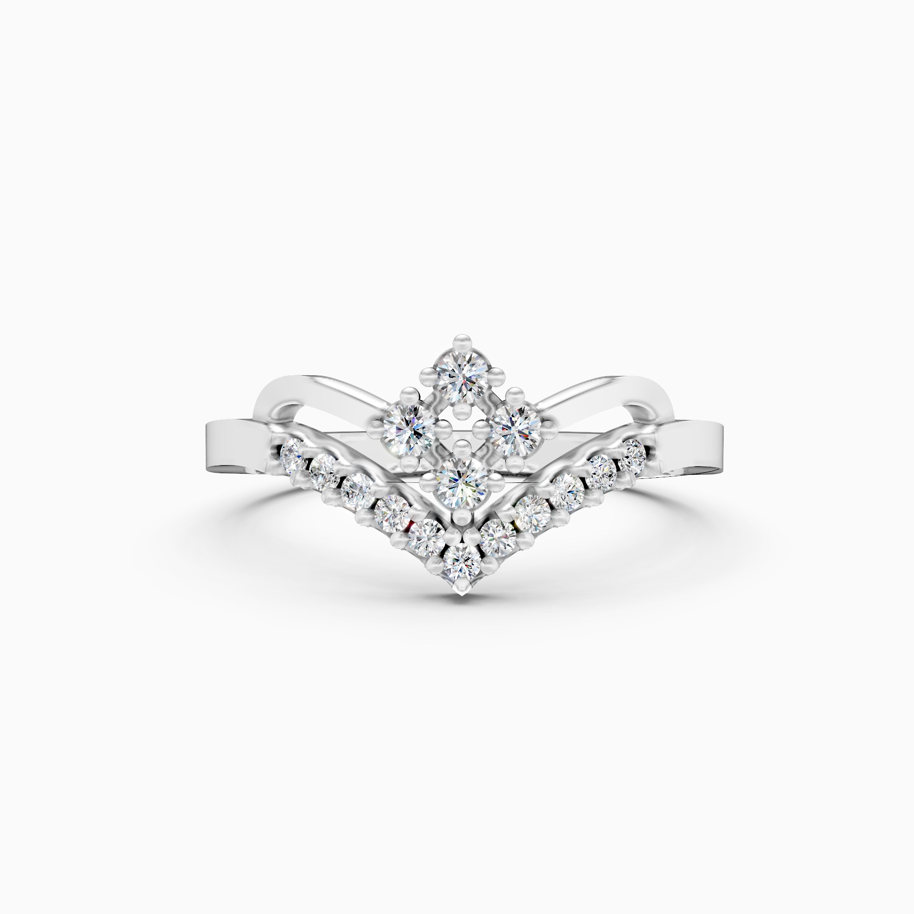 Sparkling V-Band Lab Diamond Ring